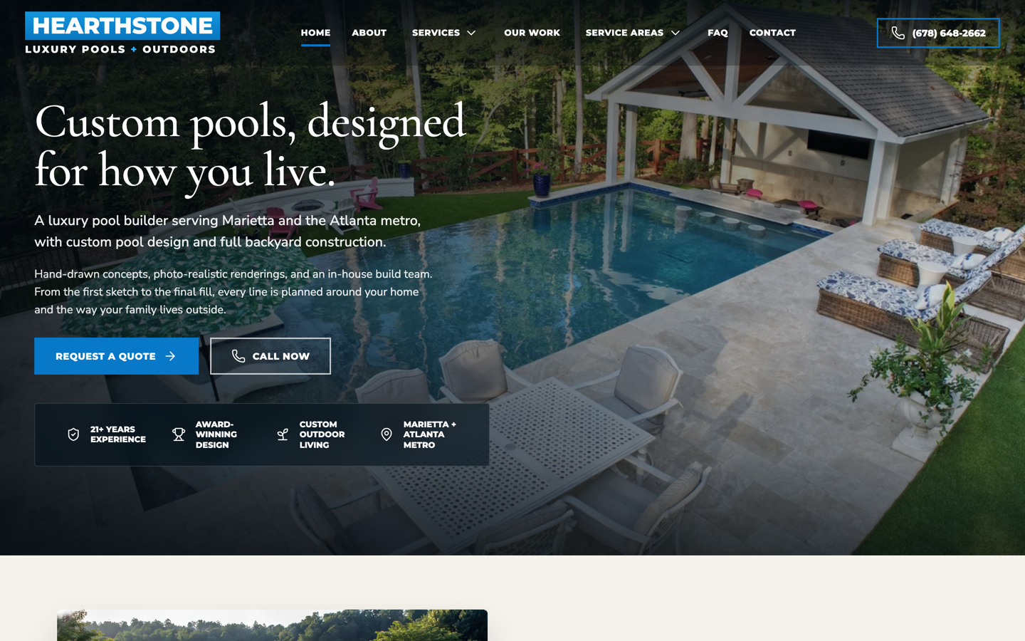 Hearthstone Luxury Pool and Outdoors - platform migration and local SEO rebuild