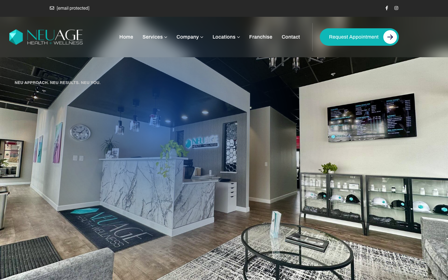 NEUAGE Health + Wellness - redesigned multi-location WordPress site